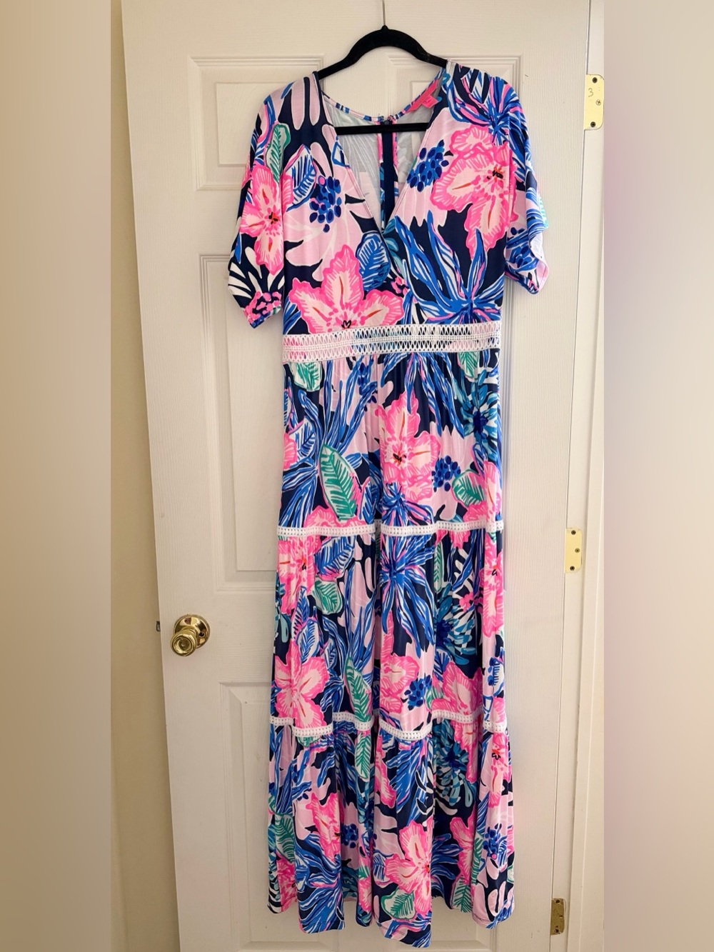 Lilly Pulitzer Maribella Maxi Dress in High Tide Navy Sugar Mambo